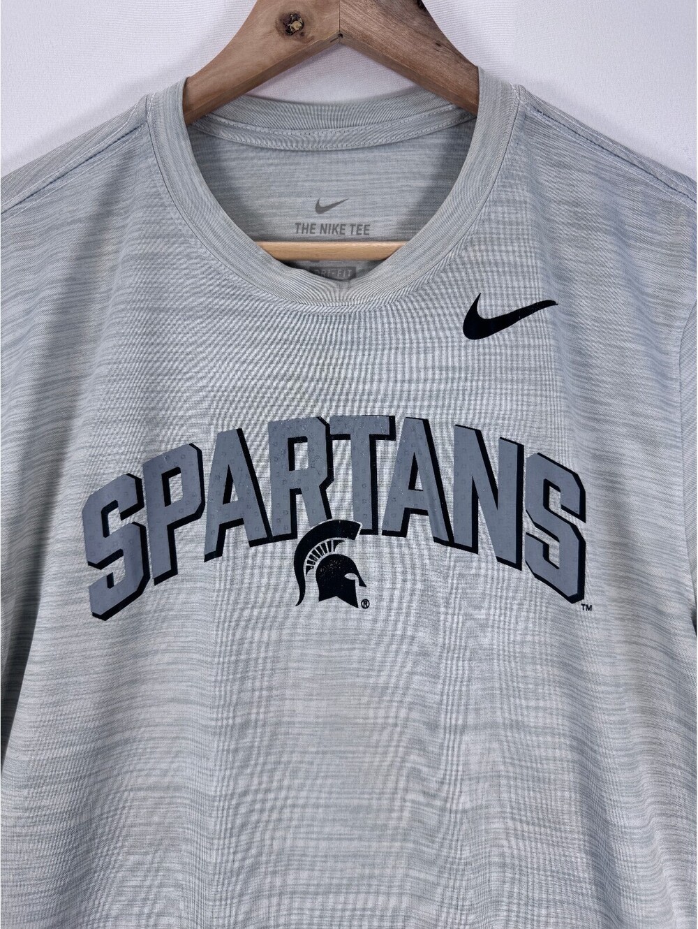 Nike Michigan State Spartans Dri-FIT T-Shirt Mens L Gray College Athletic Gear - Picture 2 of 8